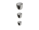 MACETEROS DE ACERO PARA PARED -  CHABELAS COLOR PLATA (3 PZAS) - MOD. MCH.FIG.0245