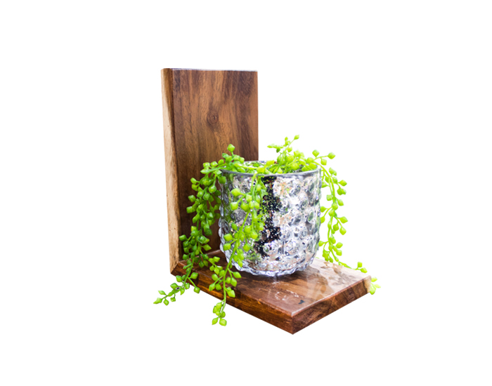 ARREGLO FLORAL FIGURA SEBASTIAN PARED CROMO GRANDE (23×13×18.3cm) - MOD.MCH.FIG.0246