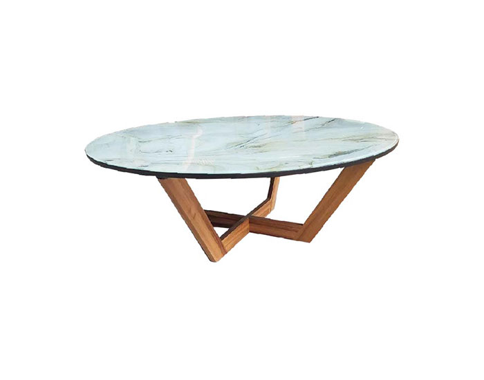 MESA DE CENTRO VICTORIA GRANDE CON BASE DE PAROTA Y CUBIERTA ARK ORIGINAL (44×110cm)