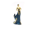 ESCULTURA DECORATIVA PORTA VINOS DAMA AZUL (36×17×14cm)