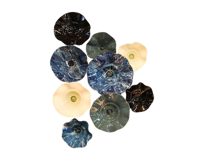 DECORACIÓN DE PARED SET PLATONES GORETTI MARNO DE CRISTAL (9 PZAS)