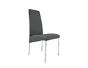 SILLA ARES COLOR GRIS MARENGO DE PIEL BÚFALO CON BASE EN METAL PULIDO (103×48×57cm)