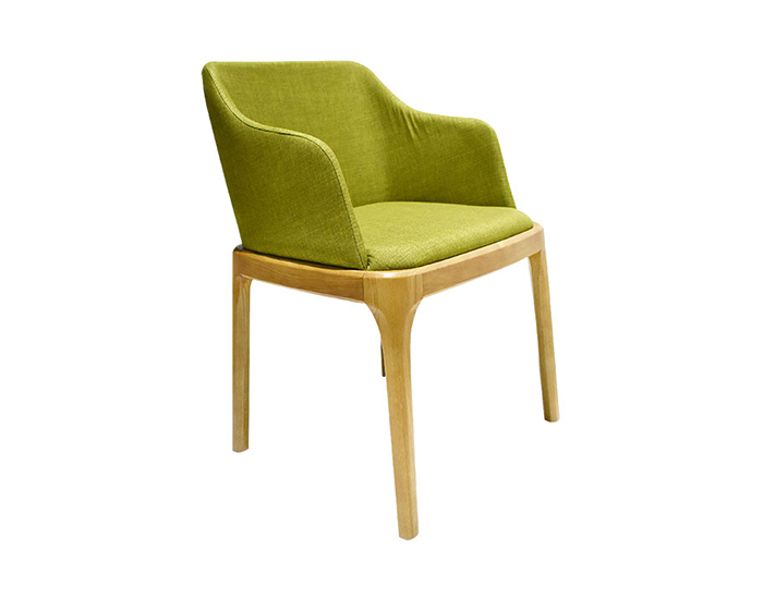 SILLA MELILA COLOR VERDE CON MADERA DE NOGAL (78×56×52cm)