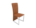 SILLA MORGAN COLOR CAFÉ PIEL DE BÚFALO CON BASE METAL CEPILLADO (105×46×57cm)