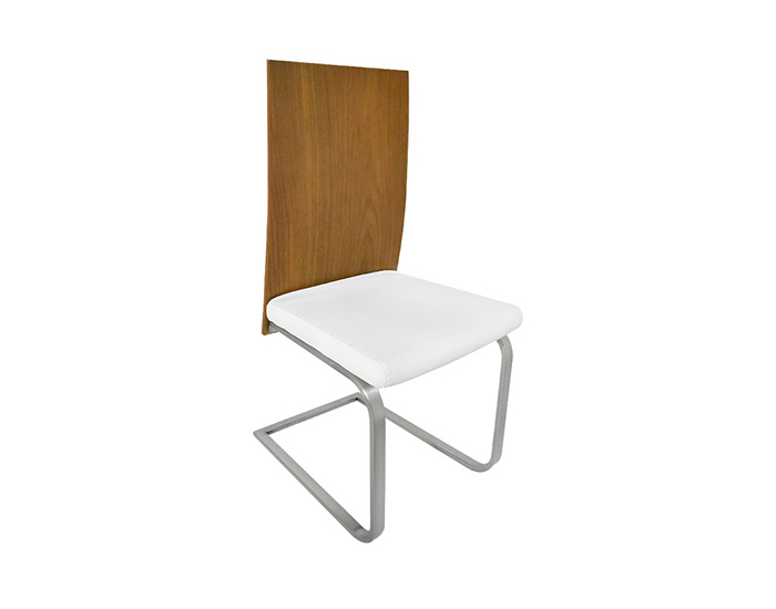 SILLA TARRASA COLOR BLANCO CON RESPALDO MADERA DE NOGAL (97.5×43×59cm)