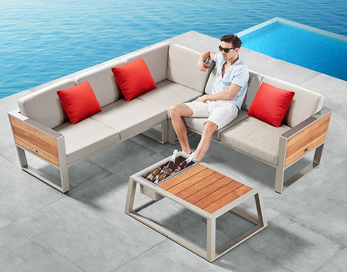 Set sala esquinera YORK para jardín | MChomes